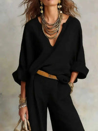 Full Size Loose Fit Top and Wide-Leg Pants Set Plus Size 101001741702129 50 Affordable Fashion Under $100 Jerry's Apparel 