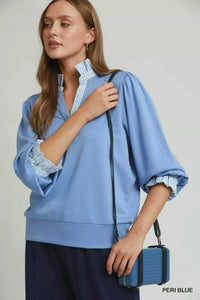 Umgee Stripe Ruffle Neck Long Sleeve Top 100100264141770 49 Gifts for Her Jerry's Apparel 