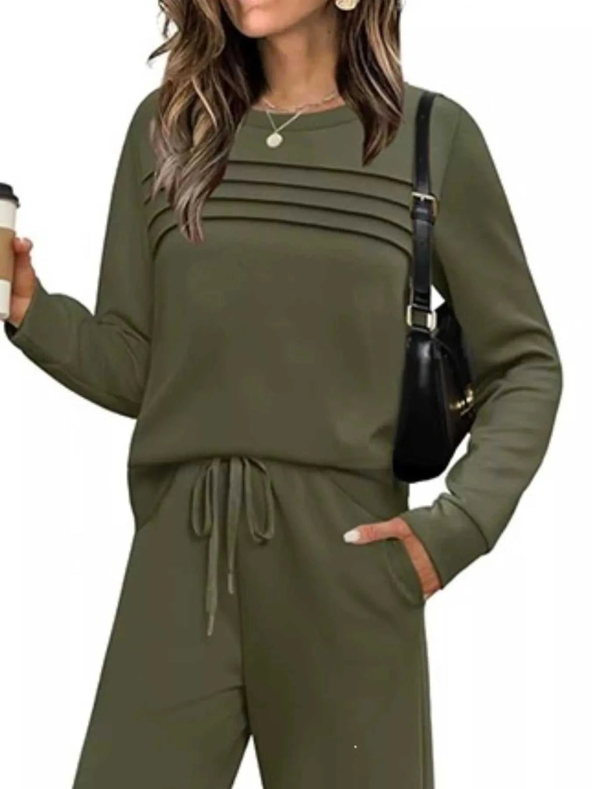 Full Size Casual Long Sleeve Crewneck Top and Drawstring Pants Set Plus Size 100100096071791 46 Affordable Fashion Under $100 Jerry's Apparel 