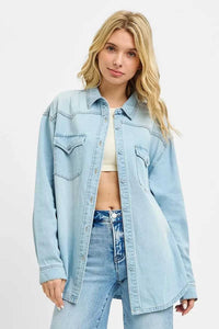 RISEN Western Yoke Style Relaxed Fit Denim Shirts 100100509961679 56 Affordable Fashion Under $100 Jerry's Apparel 