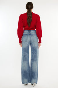 Distressed High Waist Bootcut Jeans