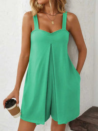 Mandy Sweetheart Neck Wide Strap Romper with Pockets 100100323171551 26 Affordable Fashion Under $100 Jerry's Apparel 