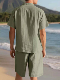 Men's Full Size Casual Button Up Shirt and Shorts Set Plus Size 100400482056628 44 Affordable Fashion Under $100 Jerry's Apparel 
