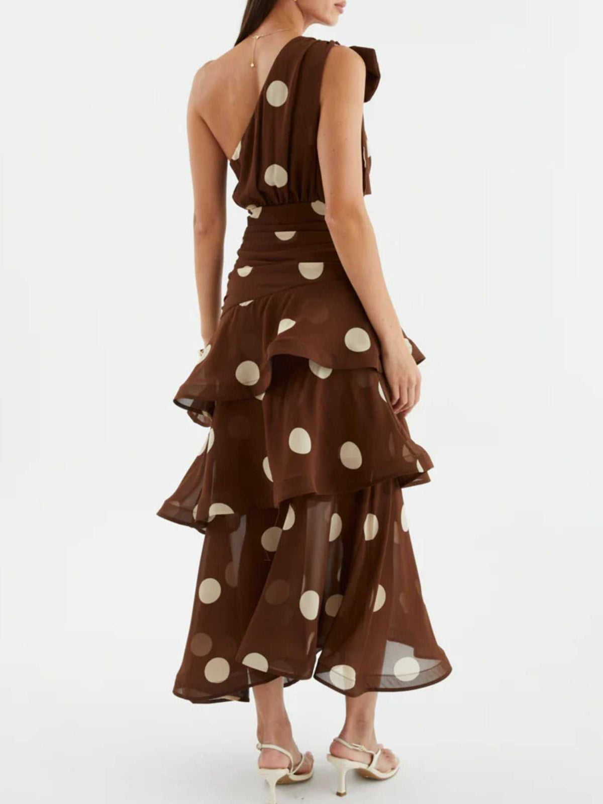 Polka Dot One-Shoulder Ruffle Dress 100100403782395 65 Affordable Fashion Under $100 Jerry's Apparel 