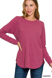 Zenana Baby Waffle Long Sleeve Top 100100404421874 21 Affordable Fashion Under $100 Jerry's Apparel 