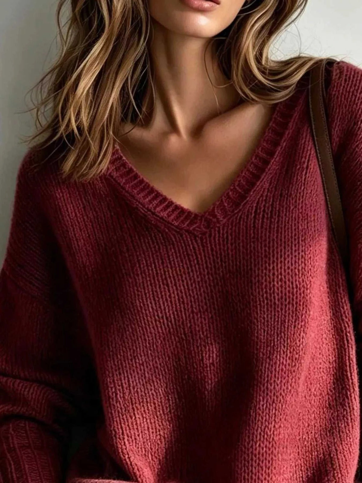 V-Neck Dropped Shoulder Sweater 101002004477831 44 Affordable Fashion Under $100 Jerry's Apparel 