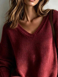 V-Neck Dropped Shoulder Sweater 101002004477831 44 Affordable Fashion Under $100 Jerry's Apparel 
