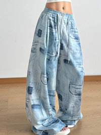 Printed Wide Leg Relaxed Fit Pants