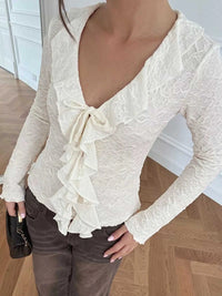 Ruffled Long-Sleeve T-Shirt 100100351703294 31 Affordable Fashion Under $100 Jerry's Apparel 