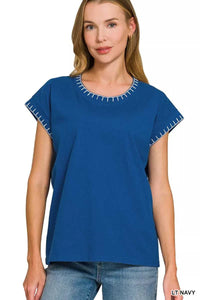 Zenana Stitch Detailed Oversize Top 100100758711397 26 Affordable Fashion Under $100 Jerry's Apparel 