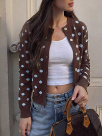 Polka Dot Button Up Cardigan 100100455414411 44 Affordable Fashion Under $100 Jerry's Apparel 