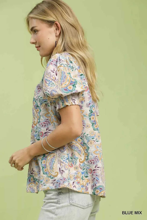 Umgee Mix Paisley Floral Button Down Shirt 100100849481828 49 Affordable Fashion Under $100 Jerry's Apparel 