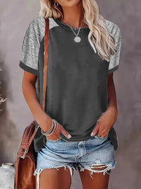 Plus Size Casual Color Block Raglan Sleeve T-Shirt 100100822855703 26 Affordable Fashion Under $100 Jerry's Apparel 