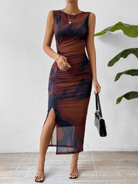 Honey Slit Round Neck Midi Tank Dress 100100998771132 32 Affordable Fashion Under $100 Jerry's Apparel 