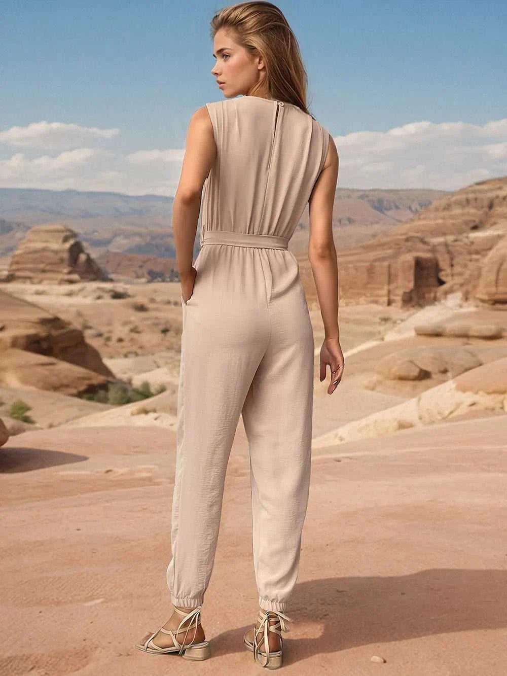 Perfee Tied Surplice Sleeveless Jumpsuit 100100715931240 40 Affordable Fashion Under $100 Jerry's Apparel 