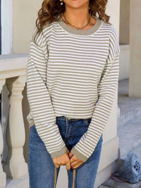 Striped Round Neck Sweater 100100080284743 49 Affordable Fashion Under $100 Jerry's Apparel 