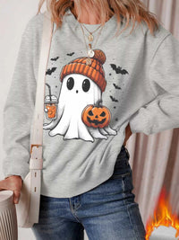 Halloween Ghost Round Neck Sweatshirt 100100948571147 48 Affordable Fashion Under $100 Jerry's Apparel 