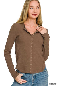 Zenana Double Knit Snap Button Shirts 100100265331375 28 Affordable Fashion Under $100 Jerry's Apparel 