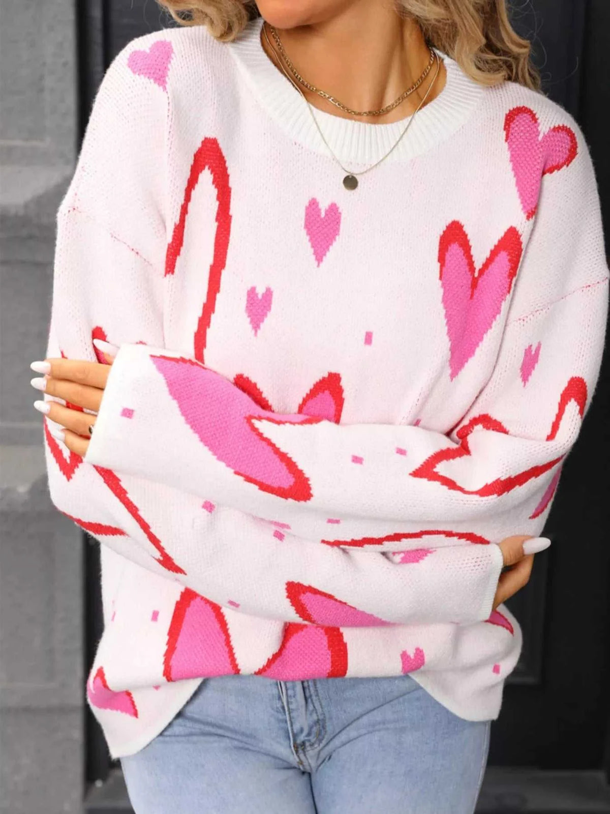 Valentine's Day Heart Crew Neck Sweater 100100436527641 49 Affordable Fashion Under $100 Jerry's Apparel 