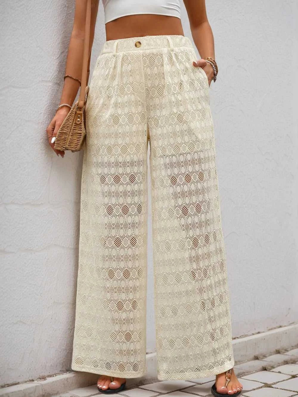 Decorative Button Wide Leg Pants 100100627351573 30 Affordable Fashion Under $100 Jerry's Apparel 