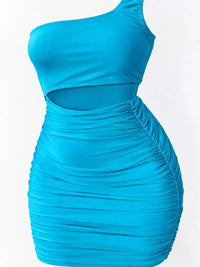 One-Shoulder Cutout Ruched Bodycon Mini Dress 101001098960768 27 Gifts for Her Jerry's Apparel 