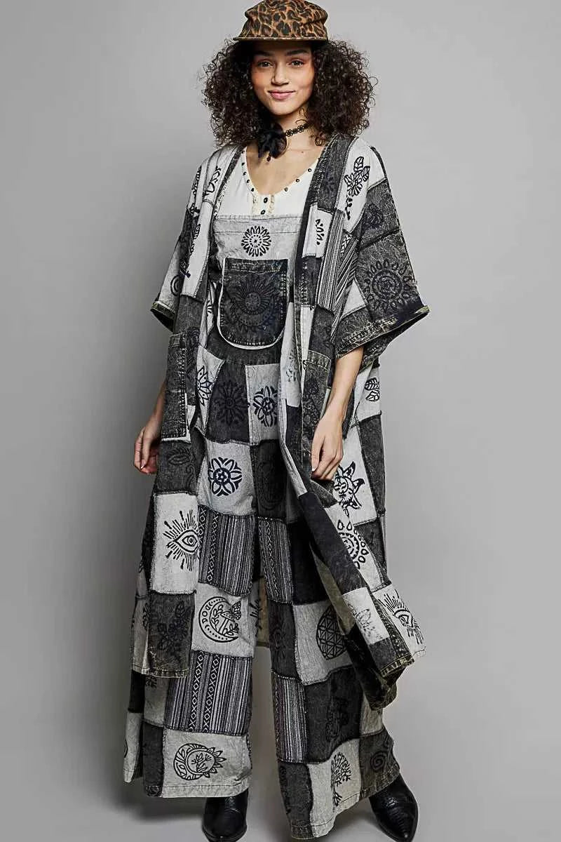 POL Open Front Printed Patchwork Longline Cardigan 100100735921984 59 Affordable Fashion Under $100 Jerry's Apparel 