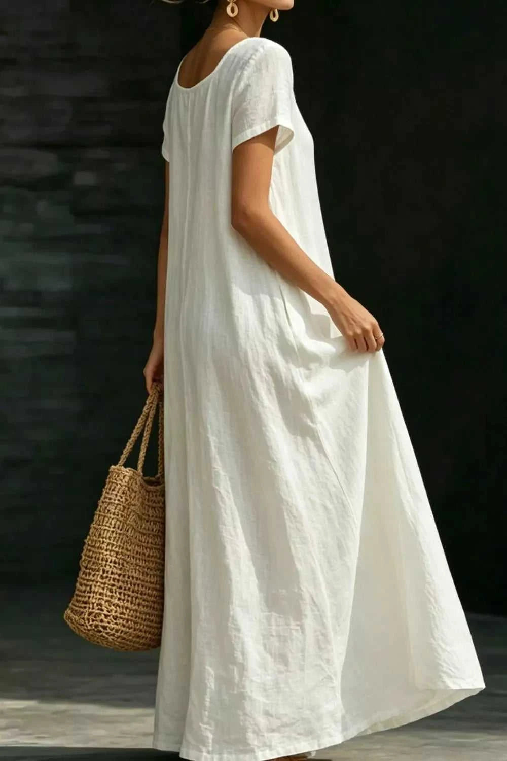 Full Size Casual Loose Short Sleeve Maxi Dress Plus Size 100100328741968 27 Gifts for Her Jerry's Apparel 
