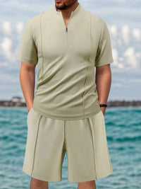 Men's Full Size Zip Front Short Sleeve Top and Shorts Set Plus Size 100400616165577 47 Affordable Fashion Under $100 Jerry's Apparel 