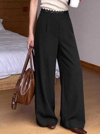 High-Waisted Wide-Leg Lace-Trimmed Pants 101001748703558 35 Affordable Fashion Under $100 Jerry's Apparel 