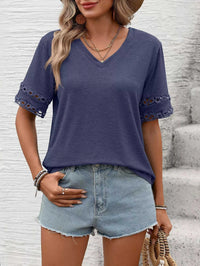 V-Neck Hollow-Out Sleeve T-Shirt 100100632201866 28 Affordable Fashion Under $100 Jerry's Apparel 