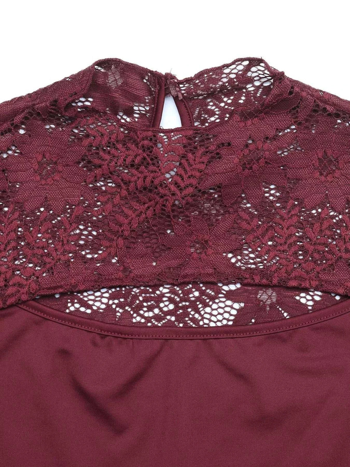 Lace Cut-out Flare Sleeve Bodysuit 100100328113938 32 Affordable Fashion Under $100 Jerry's Apparel 