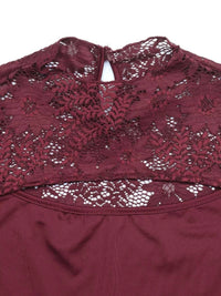 Lace Cut-out Flare Sleeve Bodysuit 100100328113938 32 Affordable Fashion Under $100 Jerry's Apparel 