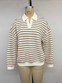 Striped Polo Collar Knit Sweatshirt 101002180525543 32 Affordable Fashion Under $100 Jerry's Apparel 