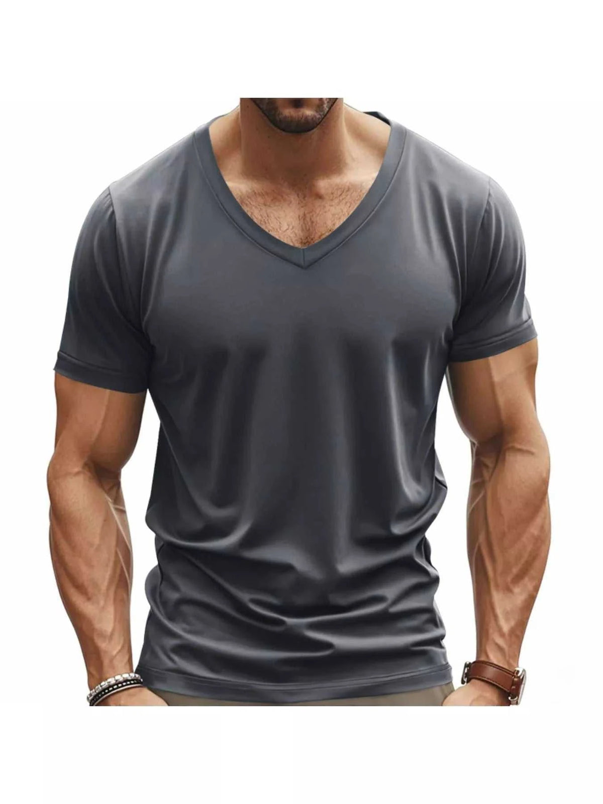 Men's Full Size Slim Fit V-Neck Basic T-Shirt Plus Size 100400784270679 24 Affordable Fashion Under $100 Jerry's Apparel 