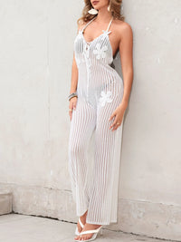 Openwork Halter Neck Jumpsuit