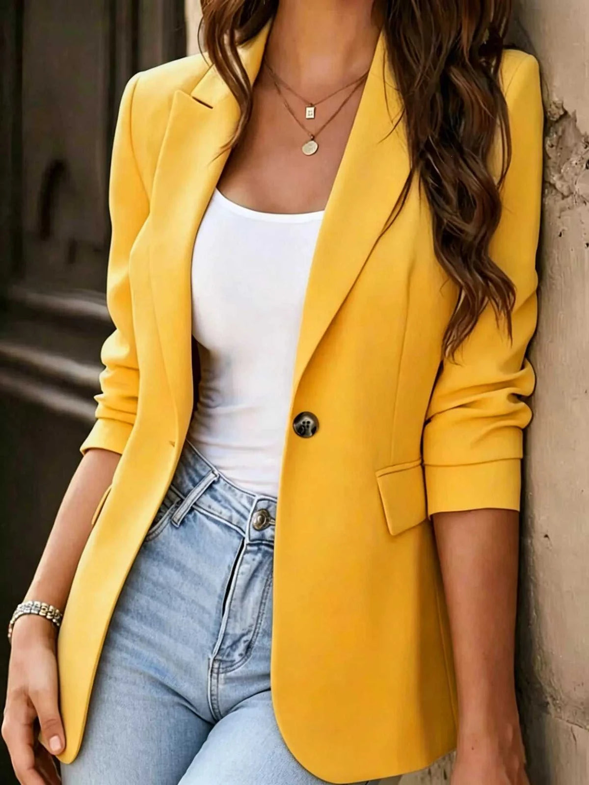 Full Size Single-Breasted Lapel Collar Blazer Plus Size 100100427041899 25 Affordable Fashion Under $100 Jerry's Apparel 