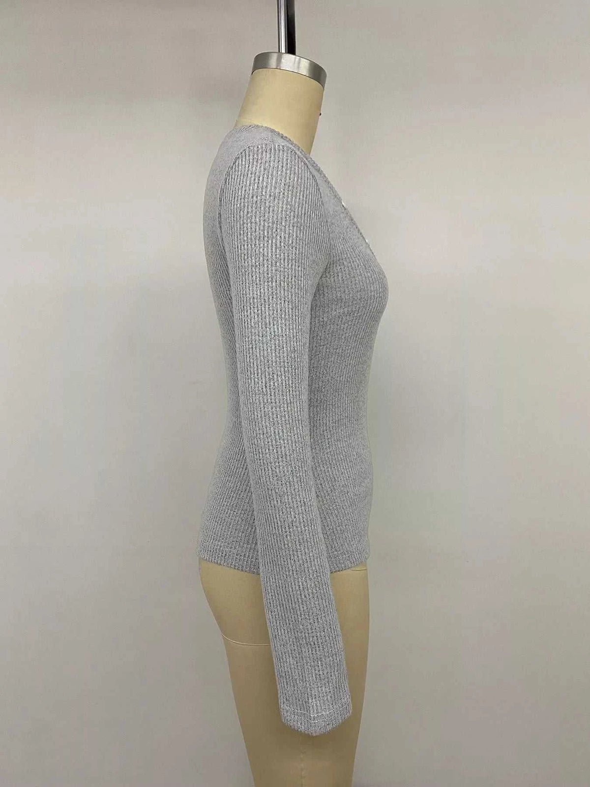 Ribbed Lace Trim Henley T-Shirt 100100110435377 30 Affordable Fashion Under $100 Jerry's Apparel 