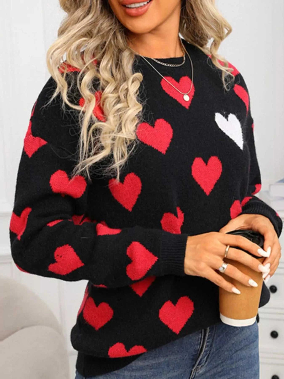 Valentine's Day Heart Crew Neck Sweater 100100681376039 48 Affordable Fashion Under $100 Jerry's Apparel 