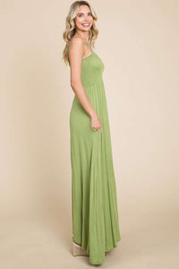 Full Size Smocked Cami Maxi Dress with Pockets