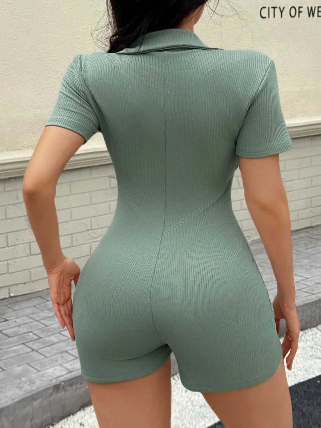 Ribbed Bodycon Short Sleeve Romper 100100118521886 37 Affordable Fashion Under $100 Jerry's Apparel 