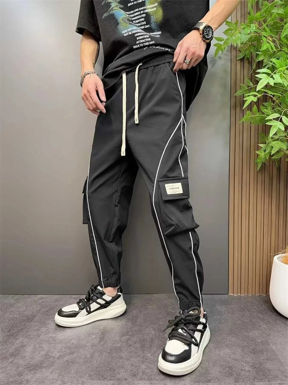 Men's Plus Size Stripe Cargo Joggers 100400722015234 46 Affordable Fashion Under $100 Jerry's Apparel 