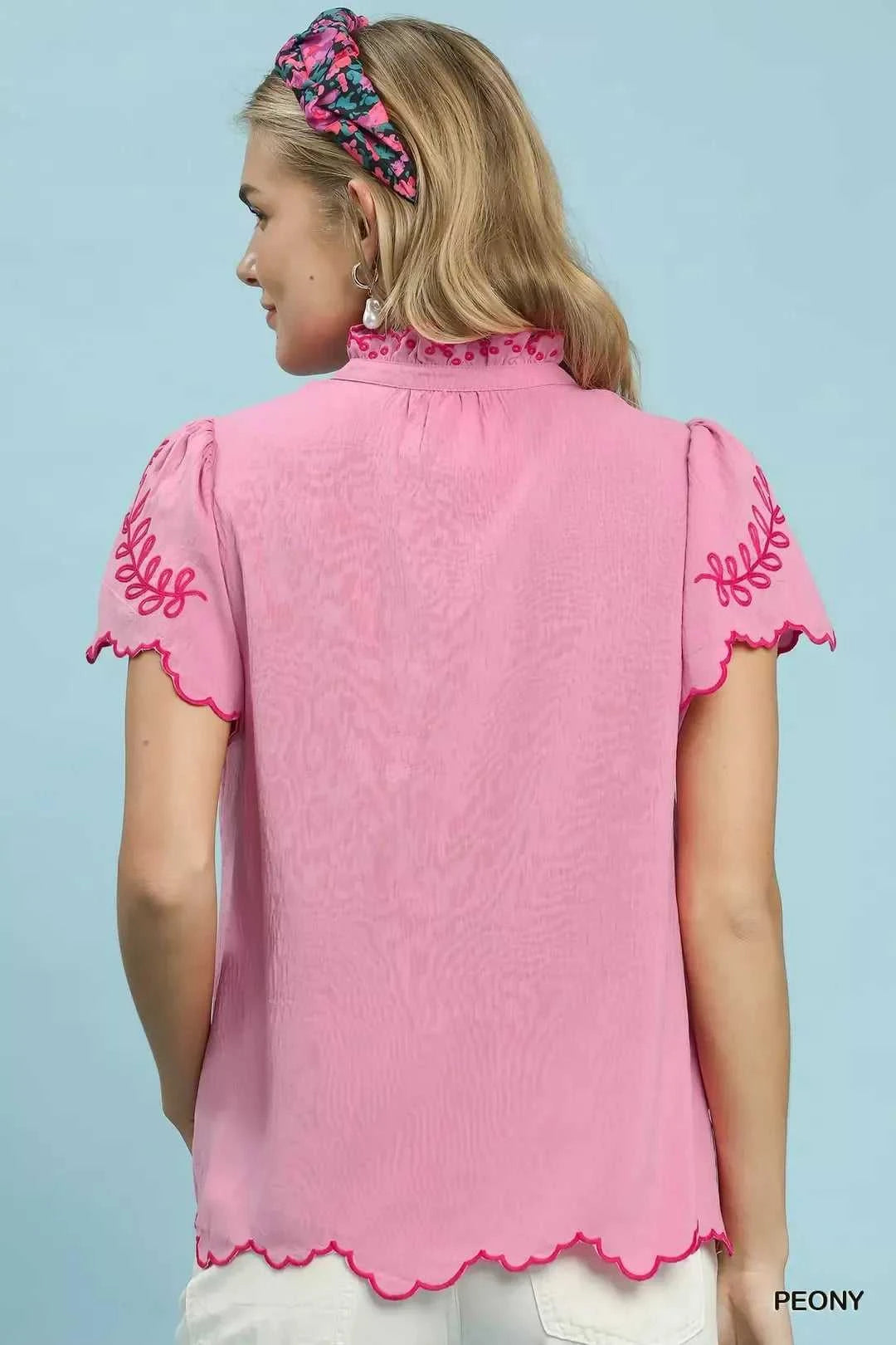 Umgee Embroidered Scallop Top 100100547541401 55 Affordable Fashion Under $100 Jerry's Apparel 