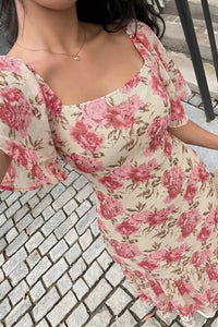 Floral Print Ruffle Hem Flutter Sleeve Dress 100100269352195 36 Affordable Fashion Under $100 Jerry's Apparel 