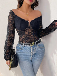 Off-Shoulder Lace Bodysuit 100100863566683 37 Gifts for Her Jerry's Apparel 