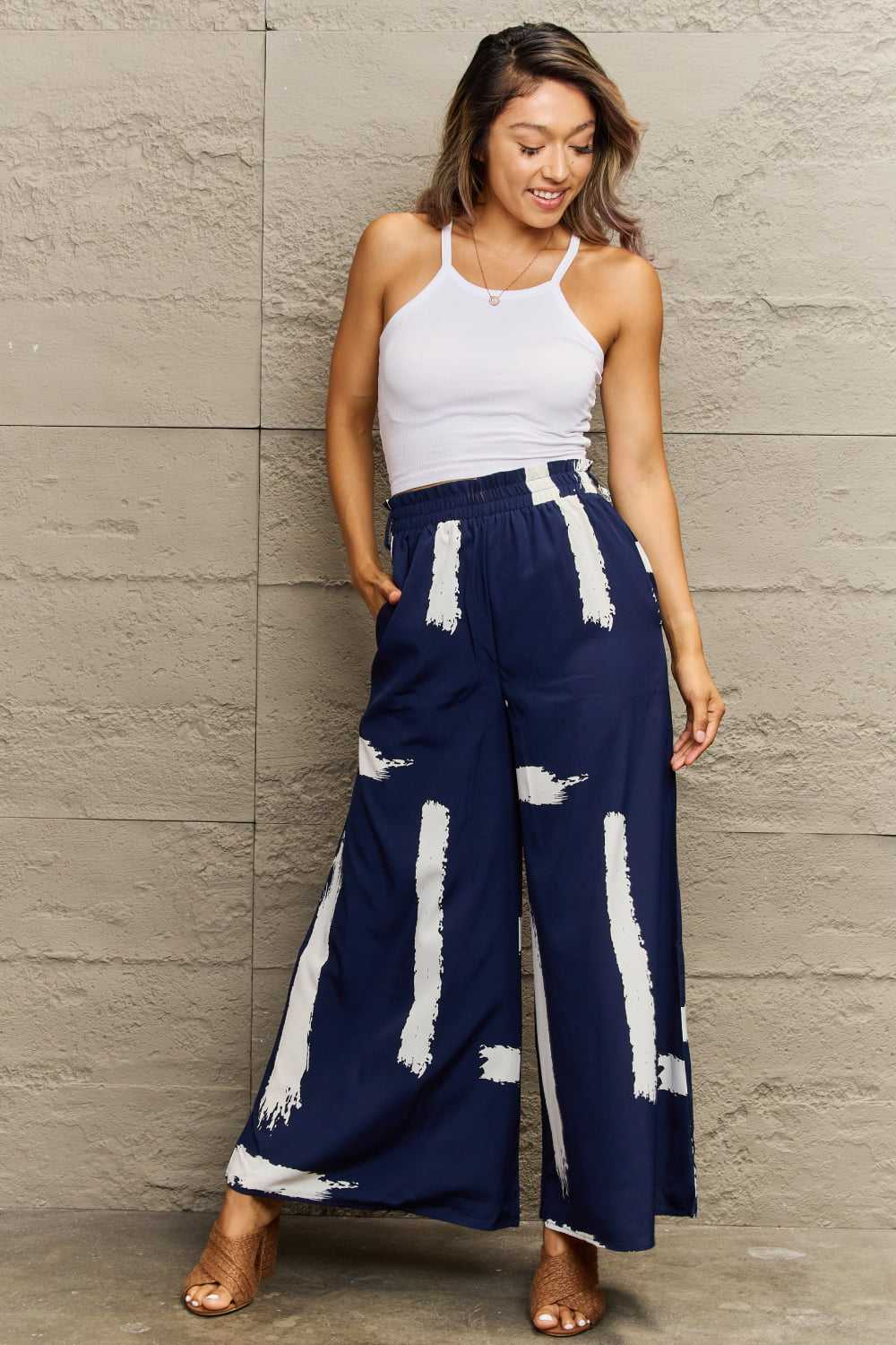 Perfee Printed Wide Leg Long Pants 100102502052769 31 Affordable Fashion Under $100 Jerry's Apparel 