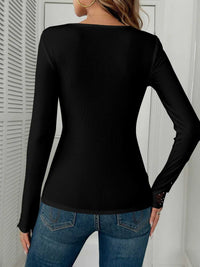 Elegant Lace Trim Long Sleeve Top 100100972289207 35 Affordable Fashion Under $100 Jerry's Apparel 