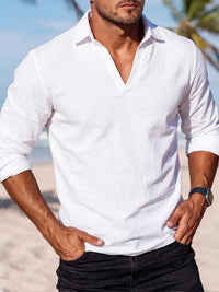 Men's Full Size Casual Long Sleeve Linen-Blend Shirt Plus Size 104001607793741 29 Affordable Fashion Under $100 Jerry's Apparel 