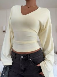 V-Neck Flare Sleeve T-Shirt 101001428330908 33 Affordable Fashion Under $100 Jerry's Apparel 