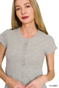 Zenana Double Knit Snap Button Short Sleeve Shirt 100100969541053 24 Affordable Fashion Under $100 Jerry's Apparel 