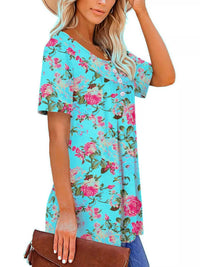 Plus Size Floral Print Short Sleeve T-Shirt 100100354664882 26 Affordable Fashion Under $100 Jerry's Apparel 
